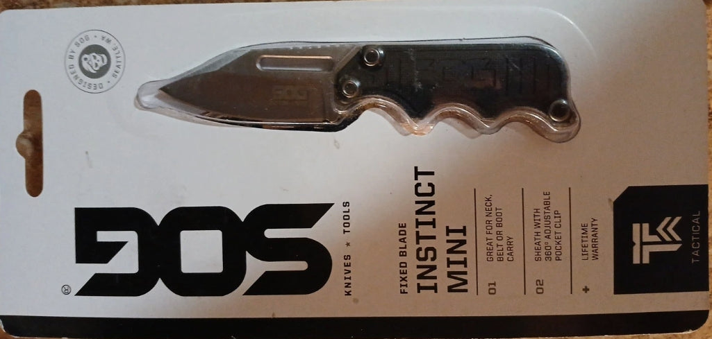 SOG NB1002CP Instinct Mini Satin Fixed Blade Knife G10 Black Handles